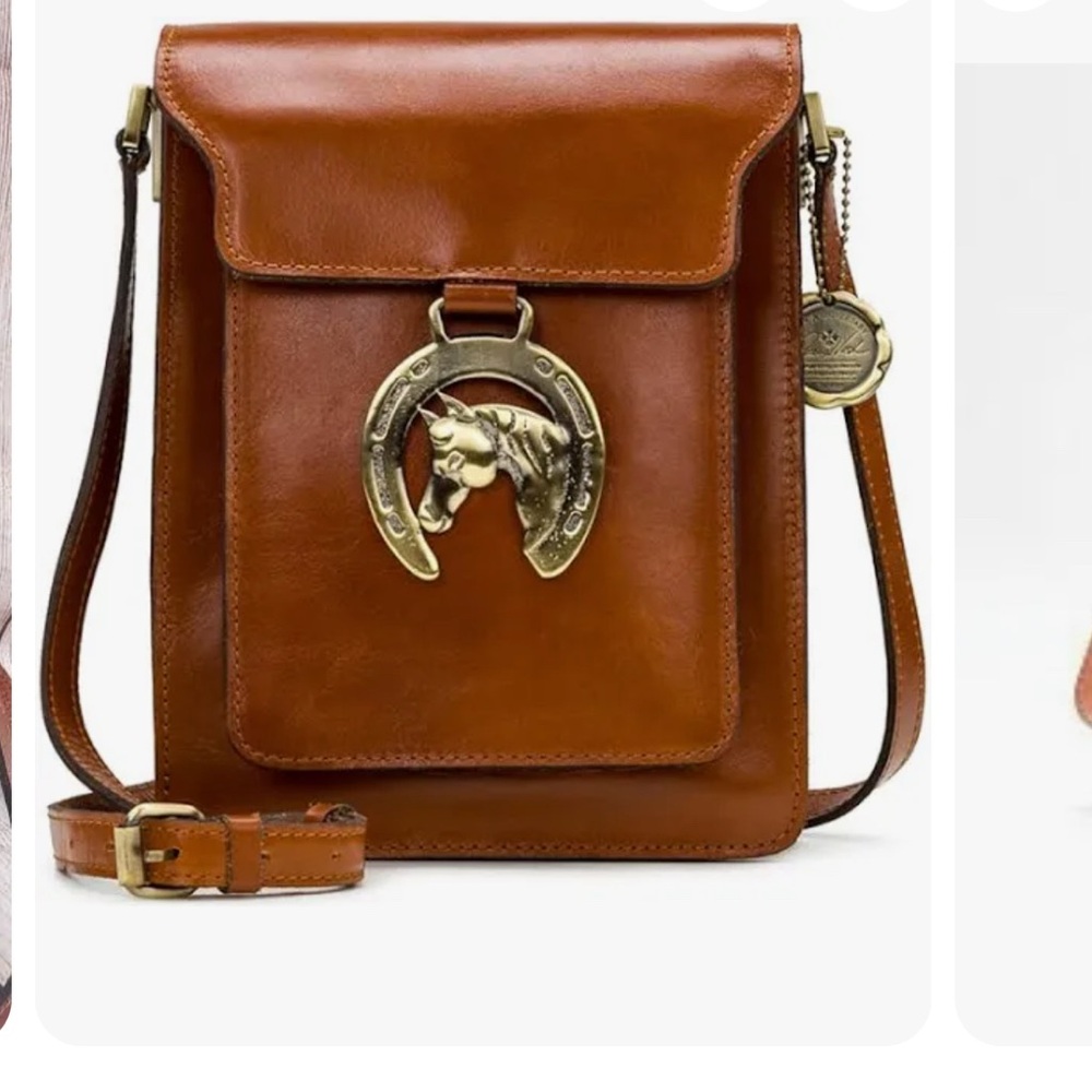 Patricia Nash Buckley Tan Leather Crossbody